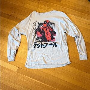 Men's Marvel Deadpool graphic long sleeve shirt. Size men’s large